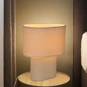 COREP Stolna lampa Santorini, slonovača/bež, 38 cm, lan/keramika, Bež, Dnevni boravak/blagovaonica, Keramika