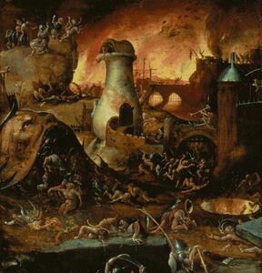 Hieronymus (school of) Bosch - Reprodukcija umjetnosti Hell, (40 x 40 cm)