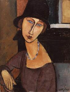 Modigliani, Amedeo - Reprodukcija Jeanne Hebuterne wearing a hat, (30 x 40 cm)