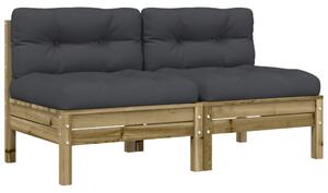 VidaXL Vrtna sofa s jastucima 2 kom od impregnirane borovine