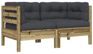 VidaXL Kutna vrtna sofa s jastucima 2 kom od impregnirane borovine