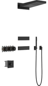 Mexen Fall ugradbeni tuš set, crni - 7602-04-70
