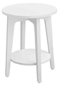 Mali okrugli stol, pomoćni stol s donjom policom, bijeli | VASAGLE