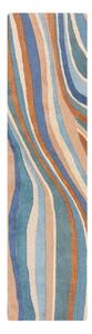 Plava ručno rađena vunena staza 60x230 cm Abstract Flow – Flair Rugs