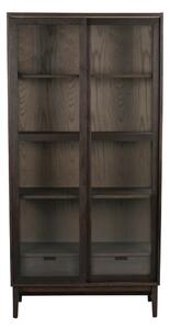 Smeđa vitrina u dekoru hrasta s kliznim vratima 100x203 cm Hazelton – Rowico