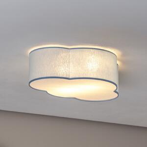TK Lighting Stropna svjetiljka Cloud, plava, duljine 43 cm, tekstil, cloud, E27, prigušiva, Plava, rasadnik, Tkanina / tekstil