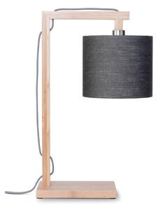 Stolna lampa s tamno sivim sjenilom i Good & Mojo Himalaya bambusovom konstrukcijom