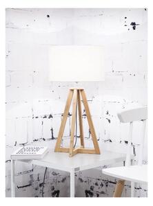Stolna lampa sa bijelim abažurom i strukturom od bambusa Good&Mojo Everest
