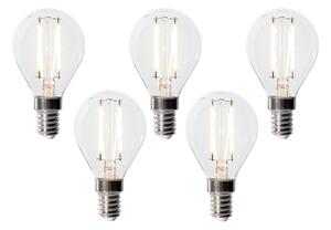 Set od 5 E14 prigušivih LED žarulja P45 prozirno staklo 3W 250 lm 2700K