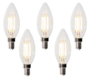 Set od 5 E14 LED žarulja s mogućnošću prigušivanja u 3 koraka B35 prozirne 4W 450 lm 2700K