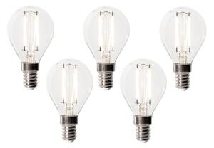Set od 5 E14 prigušivih LED žarulja P45 prozirno staklo 3W 350 lm 3000K