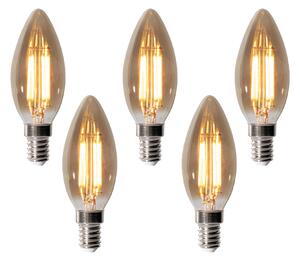 Set od 5 E14 prigušivih LED žarulja B35 Smoke 4W 300 lm 2200K