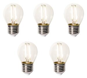Set od 5 E27 prigušivih LED žarulja P45 prozirno staklo 3W 250 lm 2200K