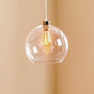TK Lighting Viseća svjetiljka Cubus, prozirna, staklo, Ø 30 cm, E27, prigušiva, Providna, Dnevni boravak/blagovaonica, Staklo, Metak