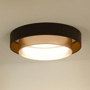 LED stropna svjetiljka Luneta, baršunasto smeđa/zlatna, Ø 60 cm, 3-stupanjski