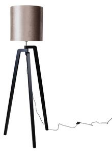 Vloerlamp zwart met velours kap taupe 50cm - Puros