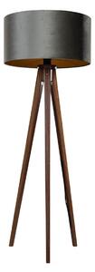 Podna lampa tronožac orah s zelenom plišanom nijansom 50 cm - Tripod Classic