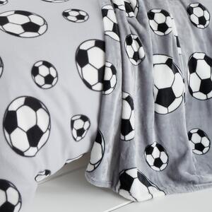 Siva deka za bebe od mikropliša 130x170 cm Football – Catherine Lansfield