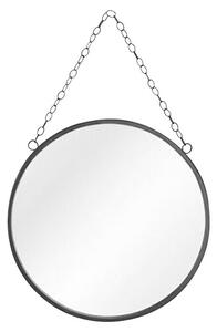 Ogledalo s okvirom Sabine (Promjer: 25,5 cm, Crna boja, Metal)