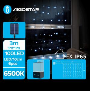 Aigostar - LED Solarne božićne lampice 100xLED/8 funkcija 4x1m IP65 hladna bijela