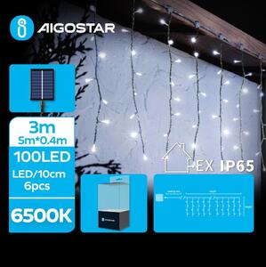 Aigostar - LED Solarne božićne lampice 100xLED/8 funkcija 8x0,4m IP65 hladna bijela