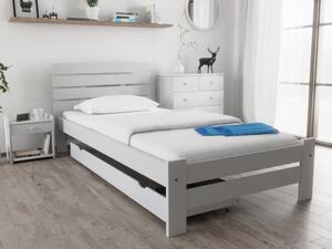 Krevet PARIS povišen 90 x 200 cm, bijeli Podnica: Bez podnice, Madrac: Madrac Coco Maxi 19 cm