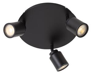 Moderan crni kupaonski reflektor 3-svjetla IP44 - Ducha