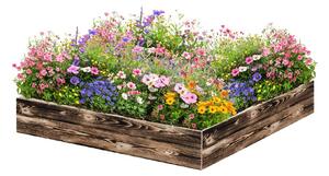 ATMOWOOD Drvena podignuta gredica 120 x 120 x 20 cm - pougljena