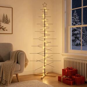 Metalna božićna jelka KUOPIO 210 cm Topla bijela Čelik Crna - 210 cm Crna s LED svjetlima