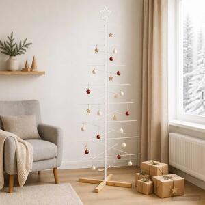Metalna božićna jelka KUOPIO 210 cm Čelik Bijela - 210 cm Bijela bez LED svjetala