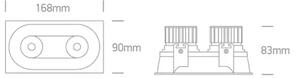 PODESIVI UGRADBENI LED REFLEKTOR 2x6,5W CCT IP54 700mA DARK LIGHT BIJELA DM11207WD/W/V