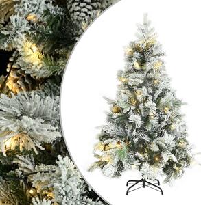 VidaXL Božićno drvce LED sa snijegom i šiškama 150 cm PVC i PE