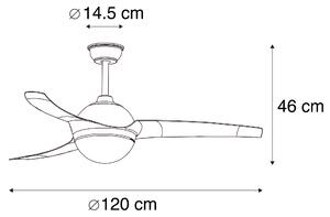 Čelični stropni ventilator s daljinskim upravljanjem - Bora 52