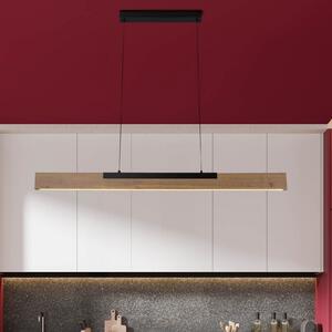Näve Wilma LED viseća svjetiljka, drvo, dužina 122 cm, mogućnost prigušivanja, prigušiva, Drvo, Dnevni boravak/blagovaonica, Drvo