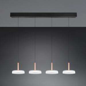 Trio Lighting LED viseća lampa Celeste bijela/smeđa 115 cm 4 žarulje. Zatamnjeno staklo, prigušiva, Bijela, Dnevni boravak/blagovaonica, Staklo