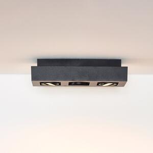 Lucide Stropni reflektor Xirax, tri žarulje, crni, prigušiva, Crno, Dnevni boravak/blagovaonica, Metal