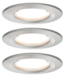 Paulmann LED ugradbeni reflektor Nova Coin 3 željezni okrugli prigušivač, prigušiva, Metalik, Područje hodnika, Metal, Okrugla ugradna svjetla