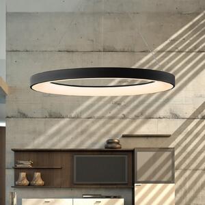 Mantra Iluminación Niseko II LED viseća svjetiljka, daljinski upravljač, Ø 65 cm, crna, prigušiva, Crno, Dnevni boravak/blagovaonica, Aluminij