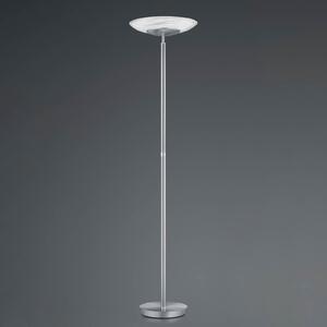 HELL Findus LED podna lampa, 1 žarulja, nikal, prigušiva, Sivo, Dnevni boravak/blagovaonica, Metal