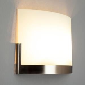 Lindby zidna lampa Karla, 35 cm, bijela/nikl, staklo, E27, prigušiva, Bijela, Područje hodnika, Staklo