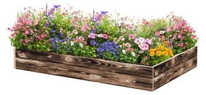 ATMOWOOD Drvena podignuta gredica 140 x 80 x 20 cm - pougljena