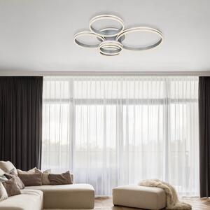 Globo LED stropna svjetiljka Rubio, dužina 114 cm, siva, CCT, 5 žarulja, prigušiva, Sivo, Dnevni boravak/blagovaonica, Metal
