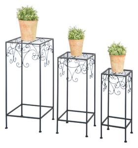 Set od 3 crna stola za cvijeće Esschert Design