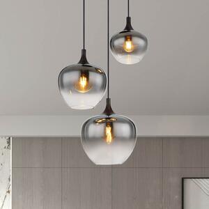 Globo Maxy viseća lampa, Ø 48 cm, dimno siva, staklo, 3 žarulje., prigušiva, Sivo, Dnevni boravak/blagovaonica, Staklo