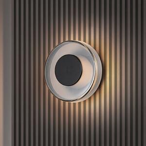 Trio Lighting LED zidna svjetiljka Celeste, crna/krom, Ø 22 cm staklo prigušivo, prigušiva, Crno, Dnevni boravak/blagovaonica, Staklo