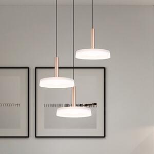 Trio Lighting LED viseća lampa Celeste, bijelo/smeđa, Ø 35 cm 3 žarulje. Staklo dim, prigušiva, Bijela, Dnevni boravak/blagovaonica, Staklo