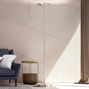 FISCHER & HONSEL Dent LED podna svjetiljka, mat nikal/krom, 180 cm, CCT, 1 žarulja., prigušiva, Sivo, Dnevni boravak/blagovaonica, Metal, Stalak kišobran