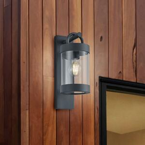 Trio Lighting Vanjska zidna lampa Zambesi, senzor za sumrak, crna, Crno, Metal
