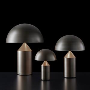 Oluce Stolna lampa Atollo, aluminij, Ø 25 cm, bronca, Bronca / stari mesing, Dnevni boravak/blagovaonica, Aluminij