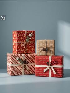 Sinsay - Set papira za zamatanje poklona s božićnim uzorcima 4 pack